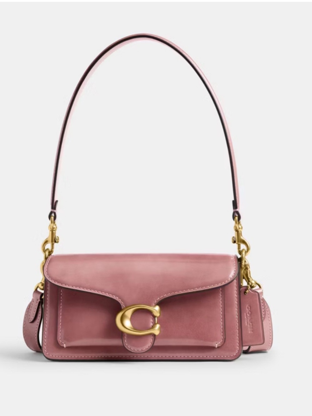 🩷Coach NWT Peony Pink Leather Tabby 20 Shoulder Bag with Brass Hardware